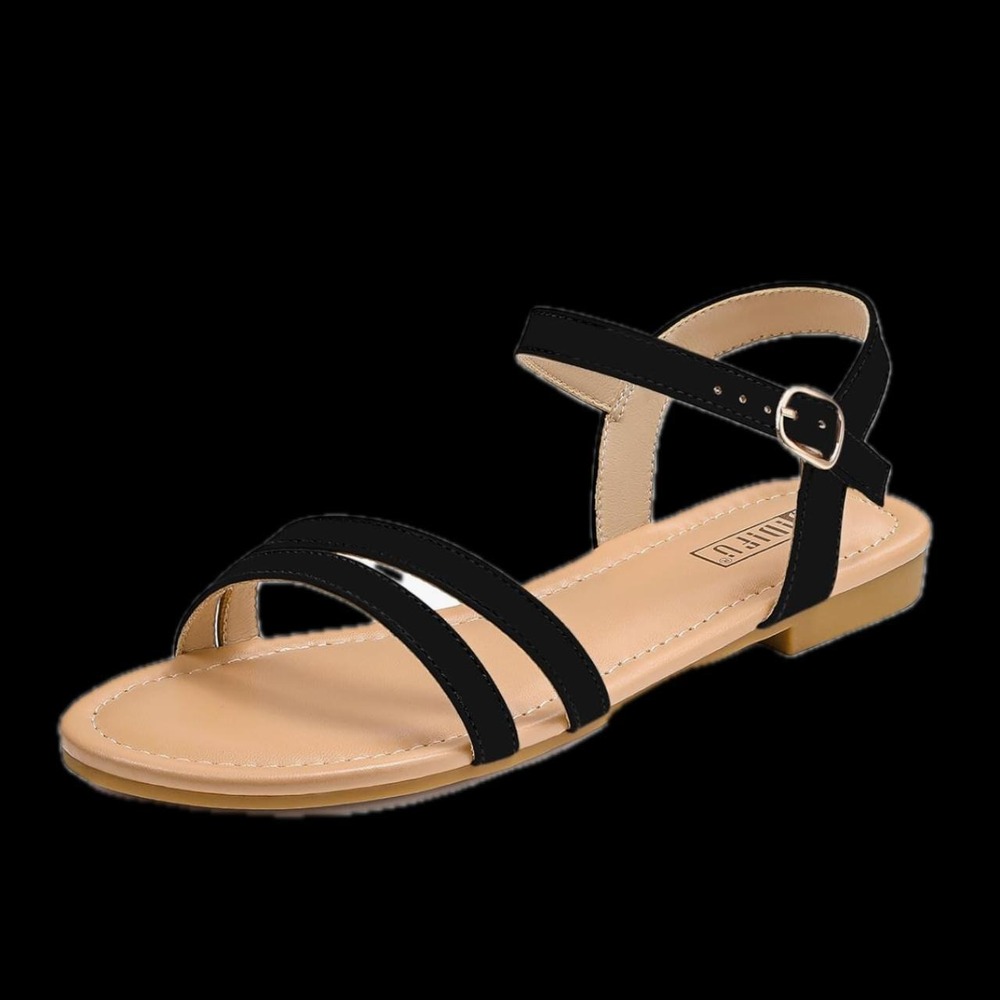 IDIFU Women's US 7 Flat Sandals Dressy Summer Ankle Strap Dress Sandals Ope